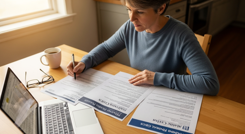 How to Compare Financial Aid Offers: The 4 Numbers That Actually Matter - Parent comparing financial aid offers at kitchen table - Coach Tony Le egelloC