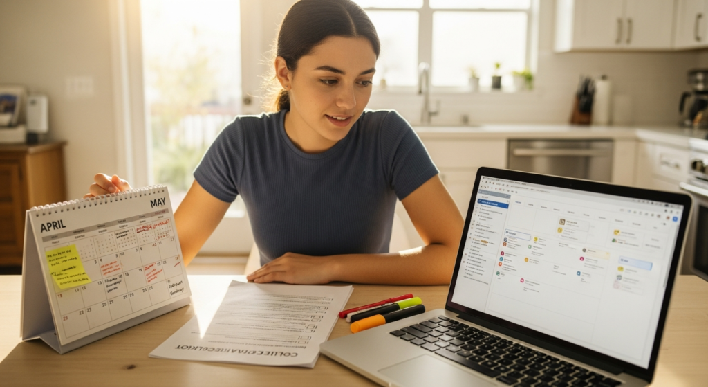 What Rising Seniors Must Do in April and May Before Applications Open - Junior making senior year prep plan at kitchen table - Coach Tony Le egelloC